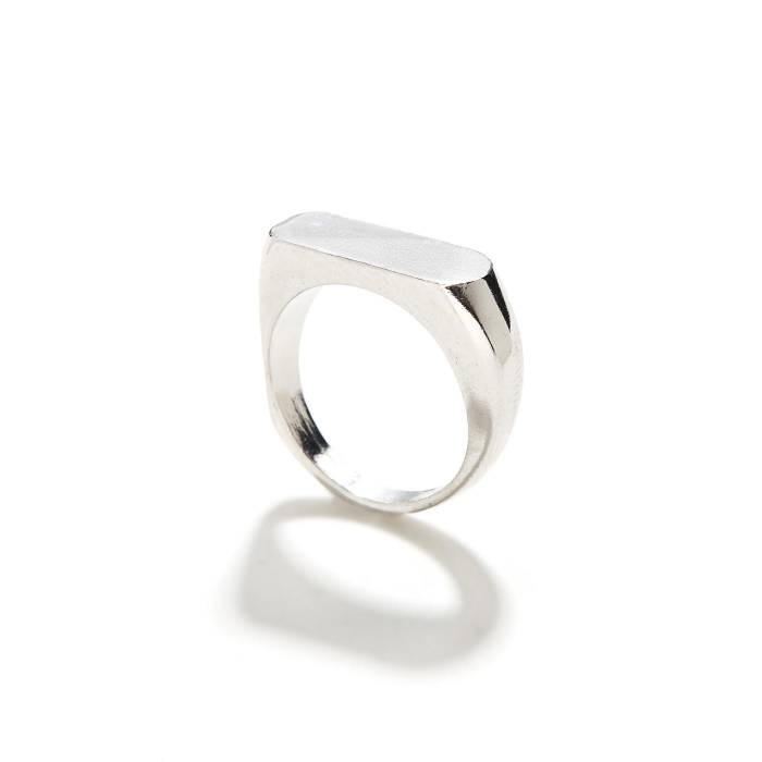 Flat Top Black Onyx Gemstone Men's Ring Handmade 925 Silver Jewelry